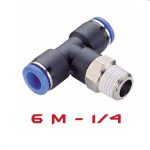 RACORD "T" PLASTICO 6 M-1/4