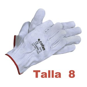 GUANTES COFAN PIEL T-8 BLANCOS
