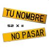PLACA MATRICULA AMARILLA 52X11