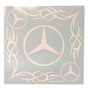 ADHESIVO VENTANA 40X40 MERCEDES 2 PZAS. BLANCO