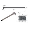 SOPORTE GUARDABARROS TUBO 70X42 NEGRO