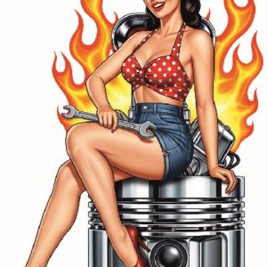 ADHESIVO CHICA PIN UP MOTOR