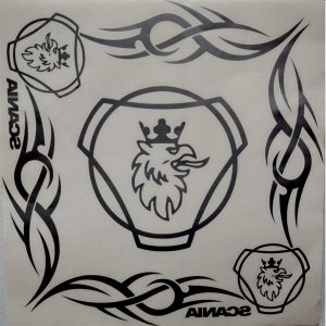 ADHESIVO VENTANA 40X40 SCANIA 2 PZAS. PLATA