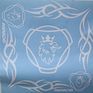 ADHESIVO VENTANA 40X40 SCANIA 2 PZAS. BLANCO