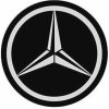 ADHESIVO BZ 3D LOGO MERCEDES 8 CM.